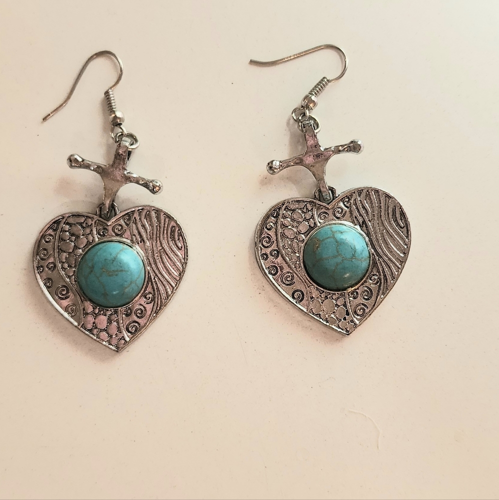 Silver and turquoise earrings